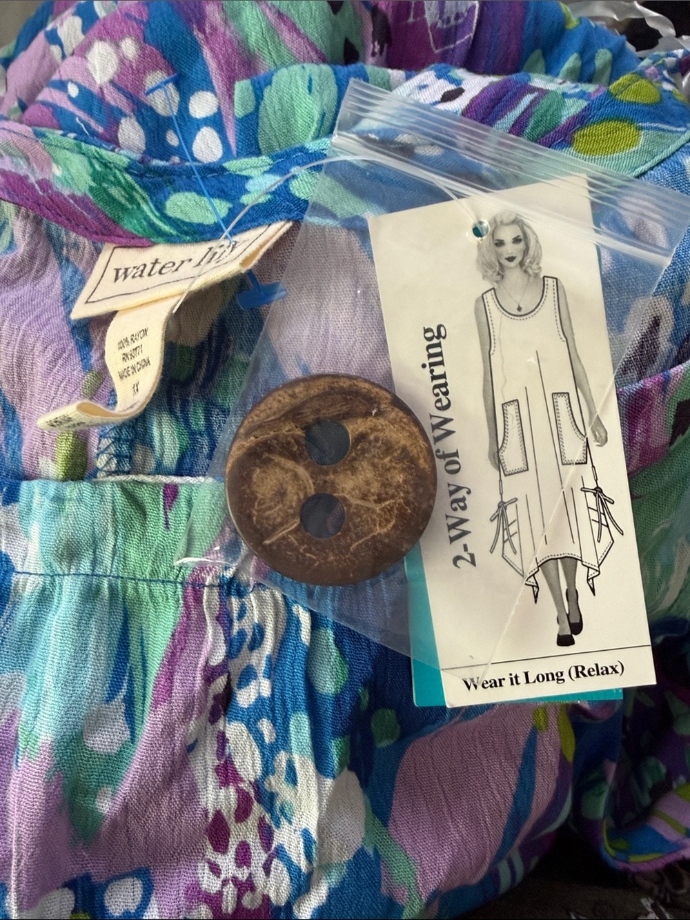 Water Lily NWT casual princess blue lightweight gauze summer beach dress size 1X - Picture 13 of 16